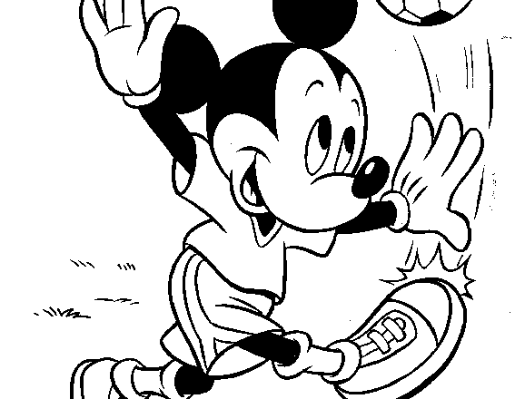 Topolino che gioca a calcio disegno da colorare