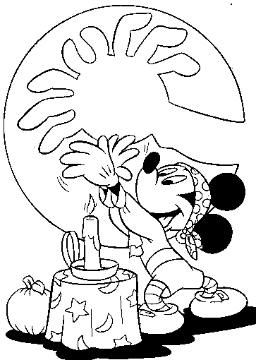 Topolino gioca con le ombre disegno da colorare gratis