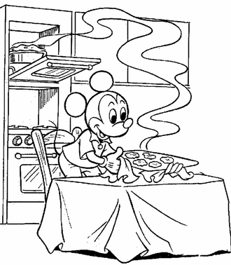 Topolino prepara i biscotti disegno da colorare