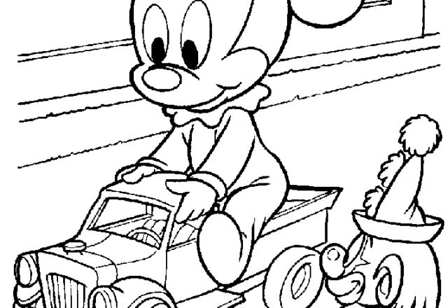 Topolino sull’ automobilina disegni da colorare gratis