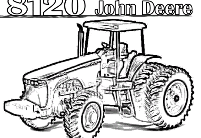 Trattore John Deere disegno da colorare