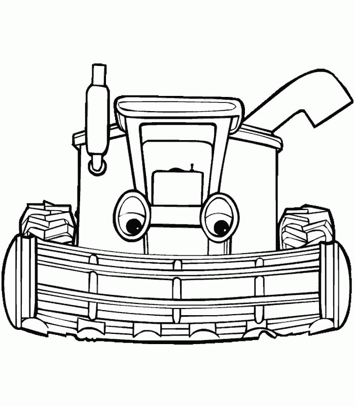 Trattore con gli occhietti disegno da colorare