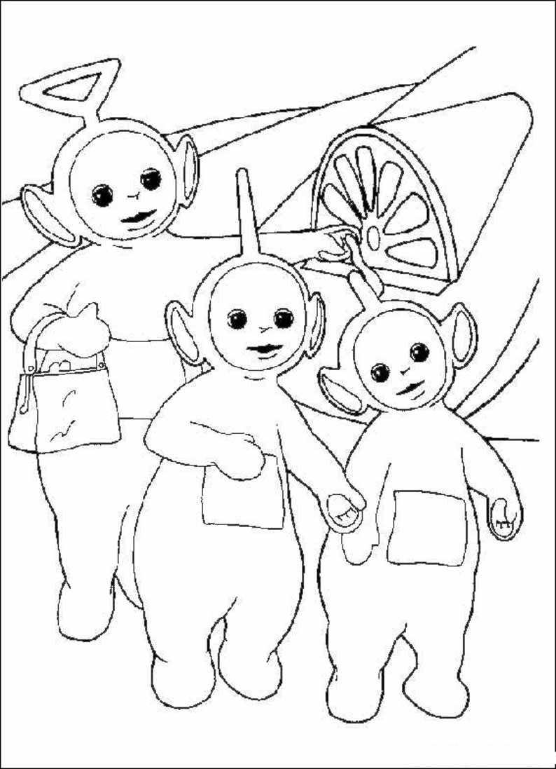 Tre Teletubbies da stampare e da colorare