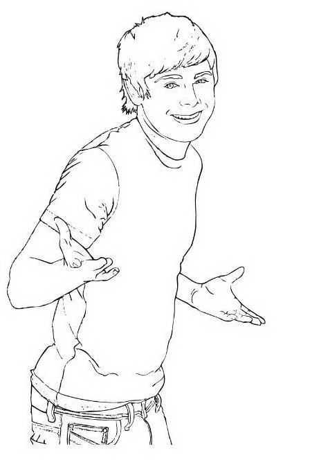 Troy Bolton disegno da colorare Disney High School Musical