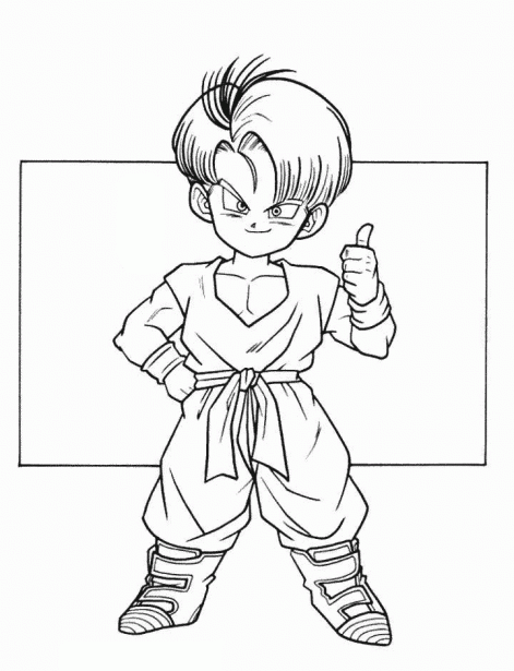 Trunks bambino disegno da colorare Dragon Ball