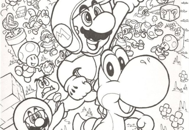 Tutti i personaggi di Super Mario da colorare gratis