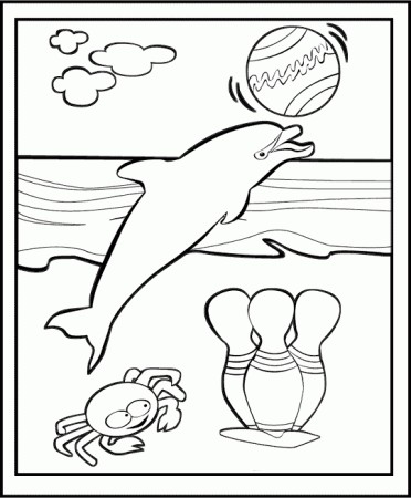 Un delfino che gioca disegno da colorare