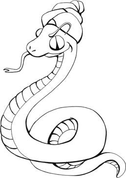 Un serpente con il turbante disegni da stampare gratis