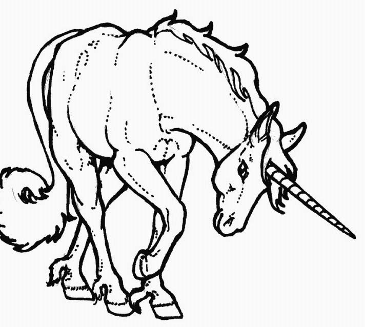 Un unicorno disegno da colorare gratis