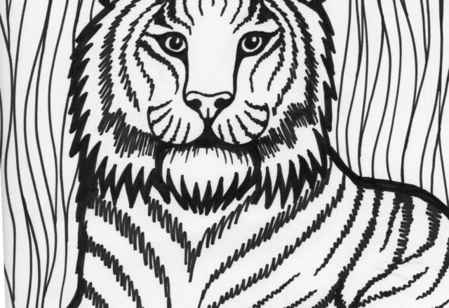 Una grande tigre disegno da stampare e colorare