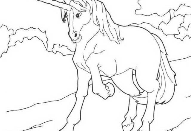 Unicorno a passeggio disegno da colorare gratis