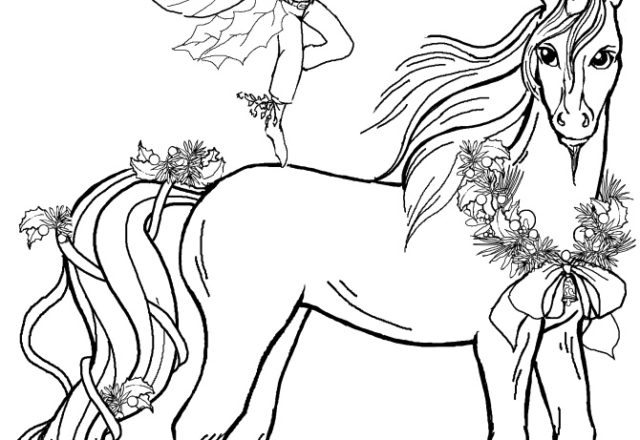 Unicorno e fatina disegno da stampare e da colorare