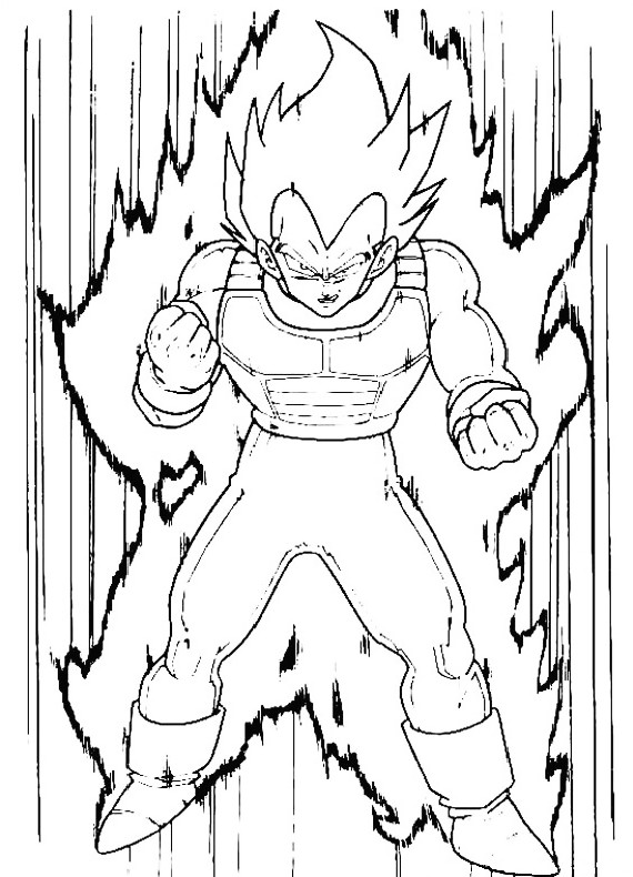 Vegeta e la sua aura disegno da colorare Dragon Ball