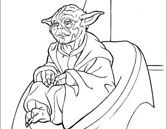 Yoda seduto disegni da colorare Star Wars