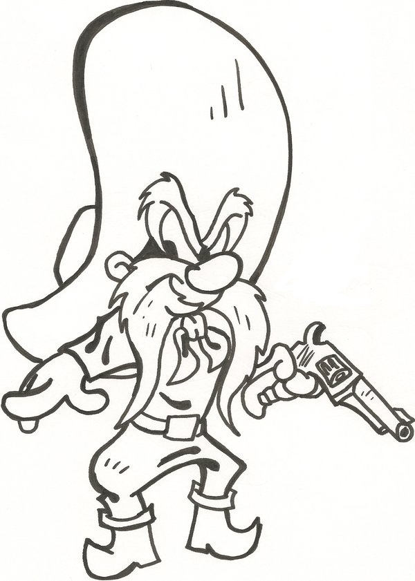 Yosemite Sam con la pistola disegno da colorare gratis
