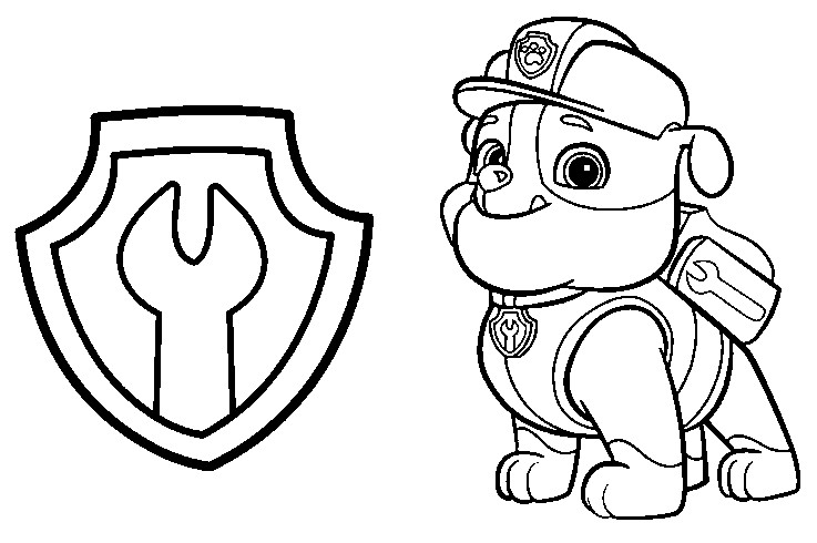 cucciolo paw patrol da colorare gratis per bambini