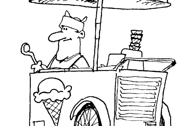 disegni da colorare carretto dei gelati