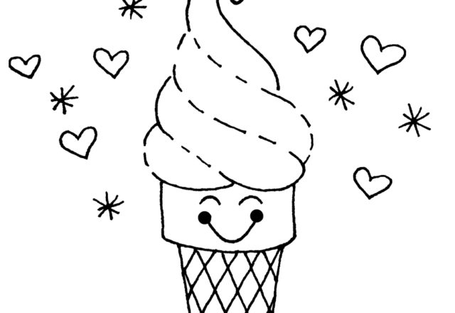 disegni da colorare cono gelato love