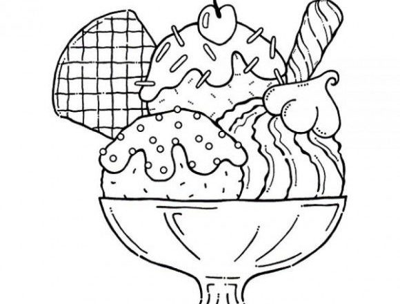 disegni da colorare coppa di gelato con ciliegia