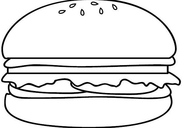 disegni da colorare semplice hambruger