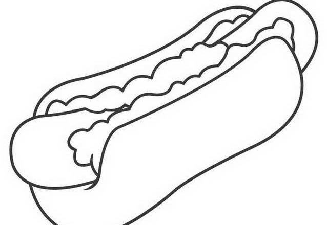 disegni da colorare semplice panino hotdog