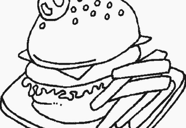 disegni per bambini hamburger da colorare