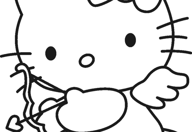 hello Kitty cupido disegni da colorare gratis