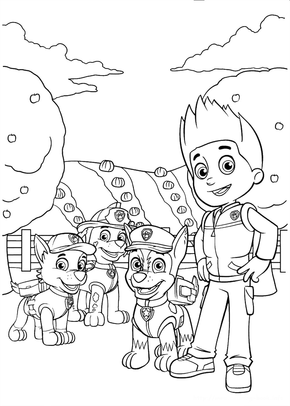 i cuccioloi paw patrol disegni da colorare gratis per bambini