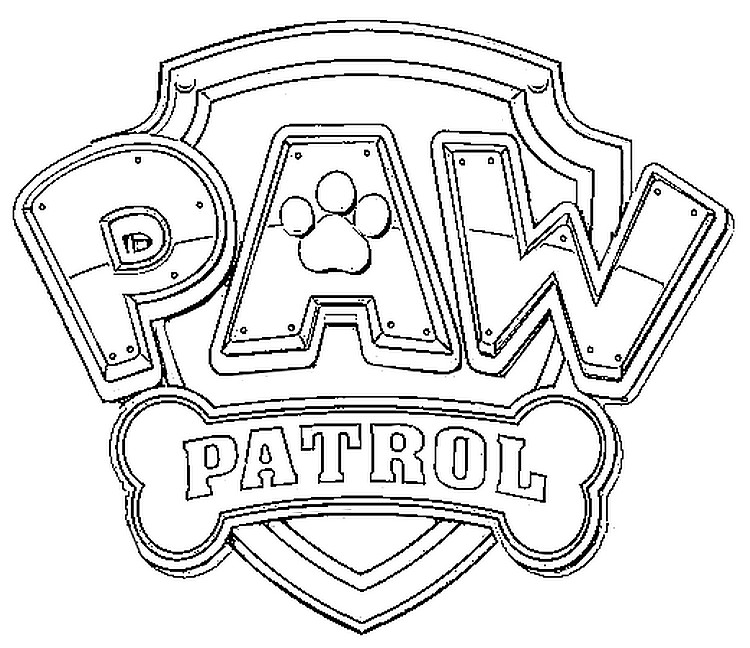 logo paw patrol disegni da colorare gratis per bambini