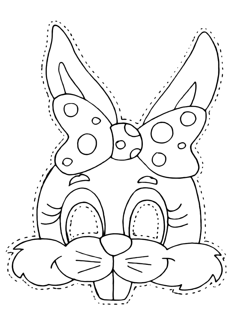 maschera coniglietta disegno da colorare gratis - disegni da