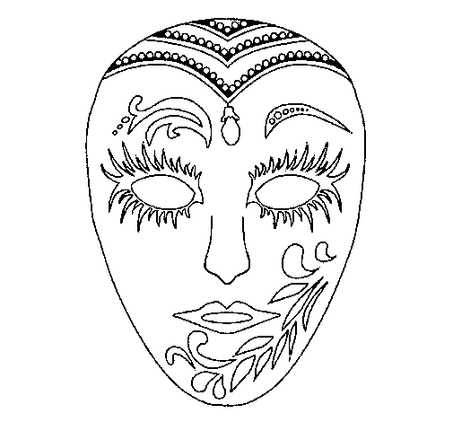 maschera veneziana2 disegno da colorare gratis