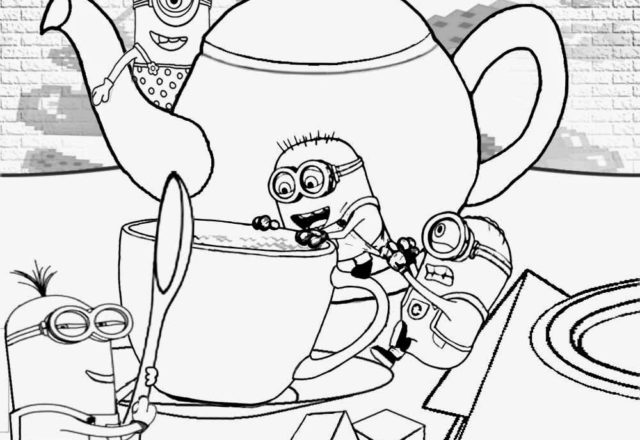 minions fanno colazione disegno da colorare gratis