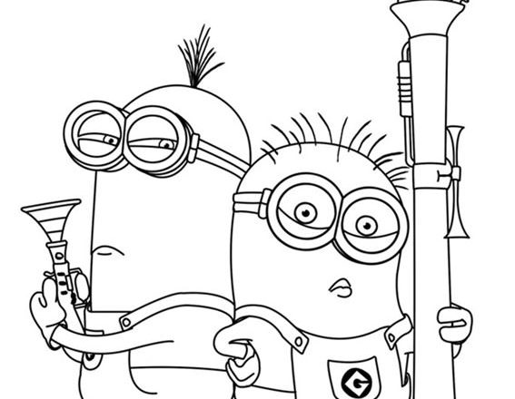 minions giocano con i razzi disegni da colorare gratis