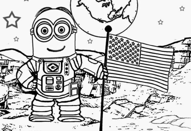 minions sulla luna disegno da colorare gratis