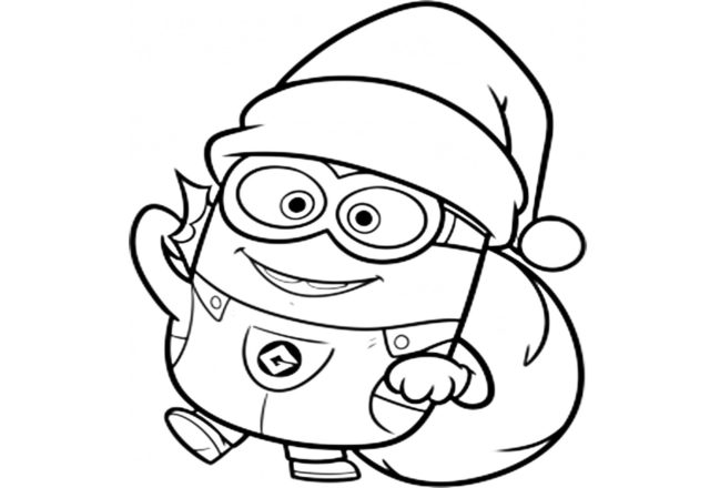 minions travestito da babbo natale disegni da colorare