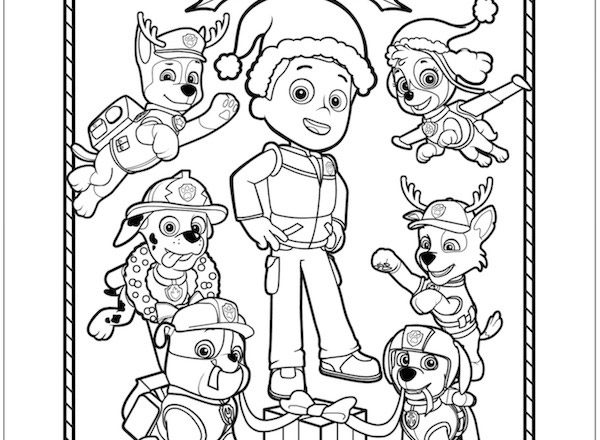 personaggi paw patrol natale disegni da colorare gratis