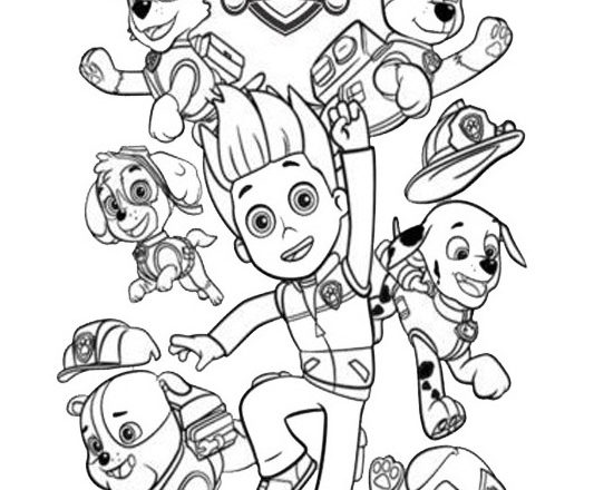 ryder jamie e i cuccioli disegni da colorare paw patrol per bambini