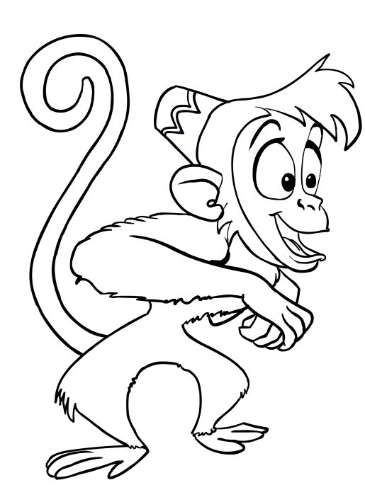 scimmia di Aladin disegno da colorare gratis