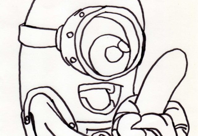 stuart minion mangia la banana disegni da colorare