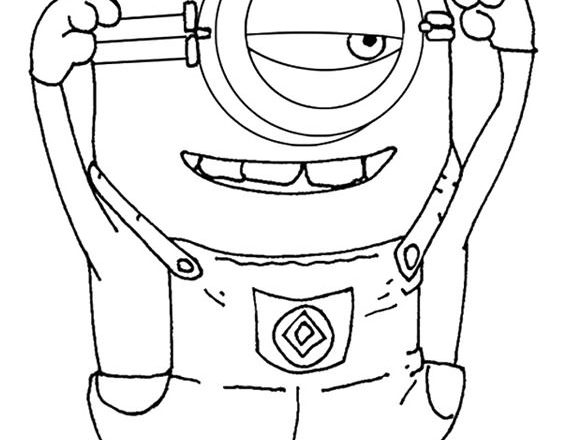 stuart minions salta felice disegni da colorare gratis